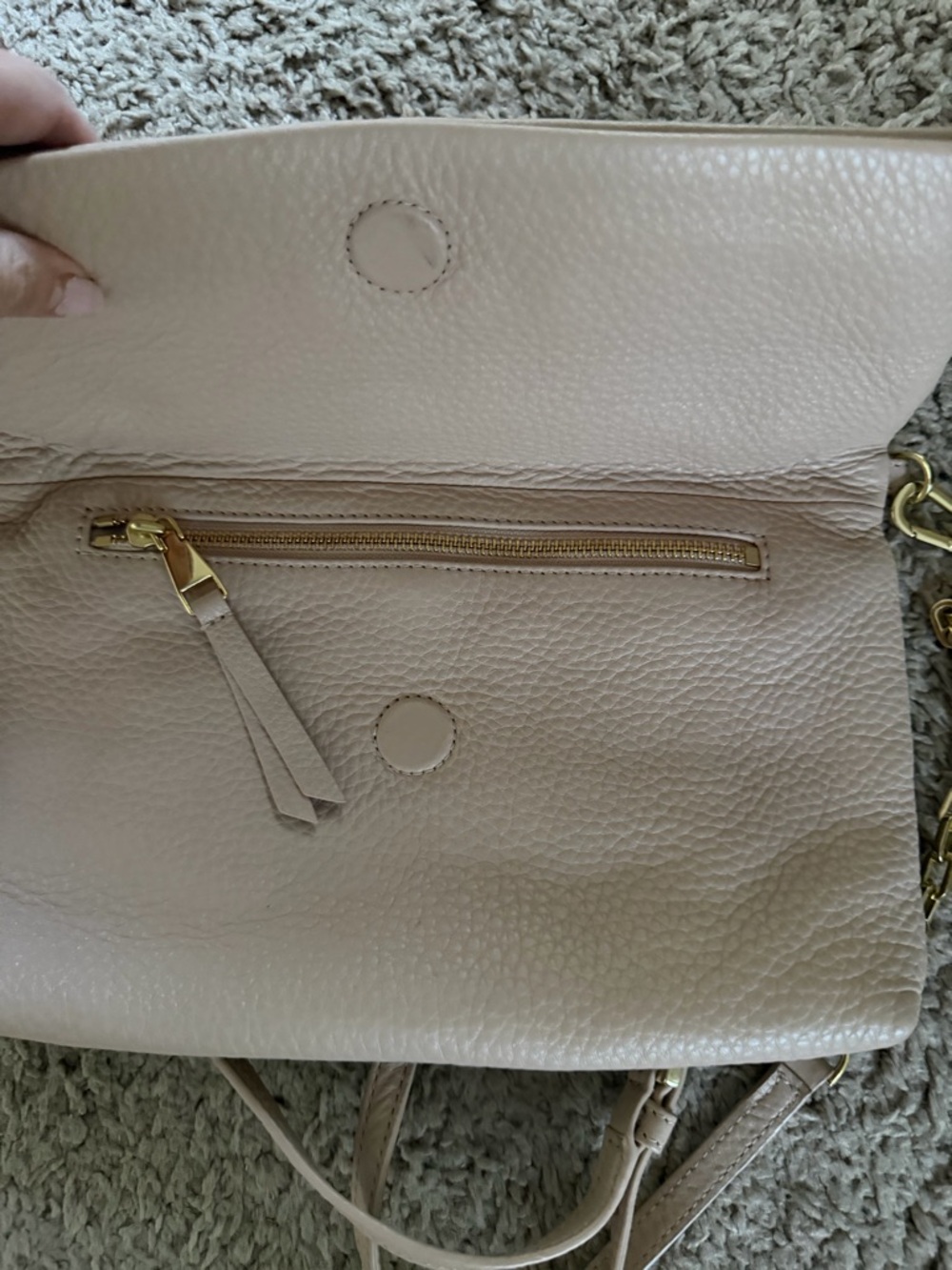 Tory Burch Blush Pink Pebbled Leather Chain Crossbody - Picture 3 of 5